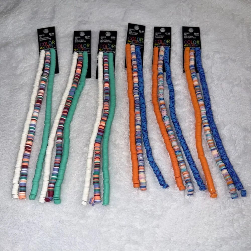Vinyl Disc Beads 18 full strands of 200+ beads per strand New By Color Gallery